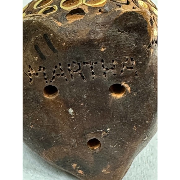 Vintage Ceramic Pottery Owl Wide Eyes Eyelashes Anthropomorphic Hand Painted - Picture 7 of 10